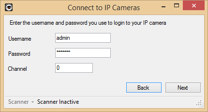 Enter your username and password (if you have set them in IP Webcam)