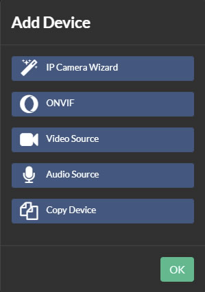 Adding a device in Agent DVR