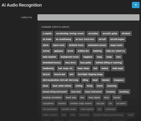 AI Audio Recognition Tags