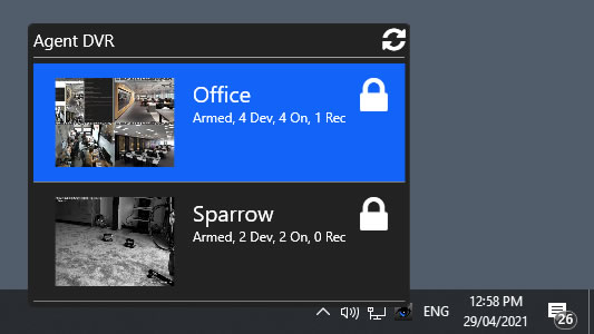Agent DVR Tray App