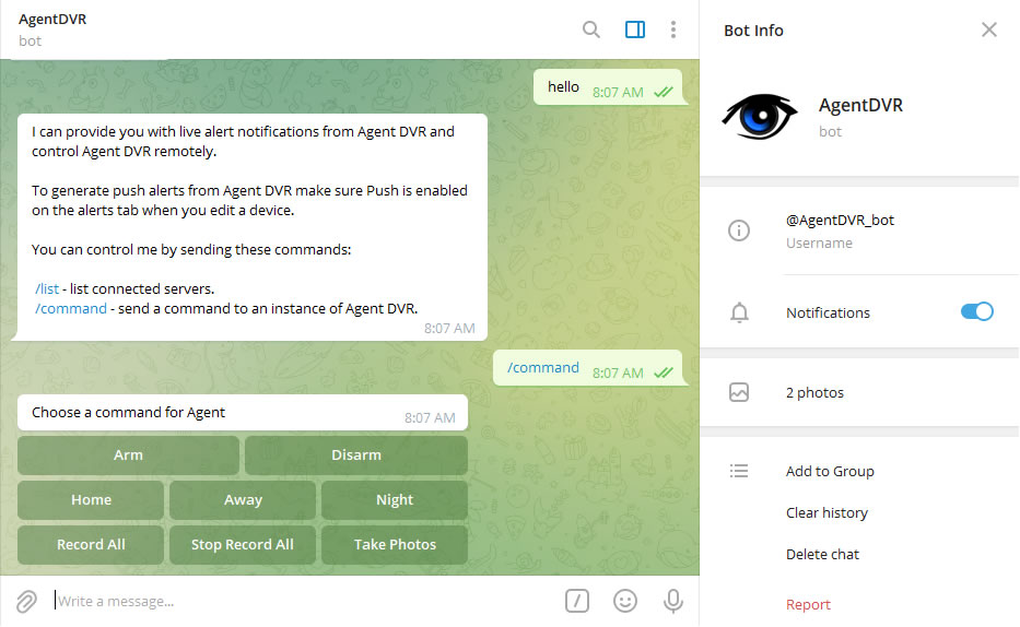 Ví dụ Telegram Bot